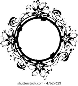 Floral vector. Many decorative elements. Isolated on a white background. Vector illustration (EPS8). All parts (object) closed, possibility to edit.