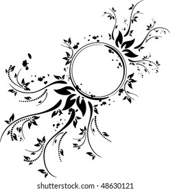 Floral vector. Many decorative elements. Isolated on a white background. All parts (object) closed, possibility to edit.