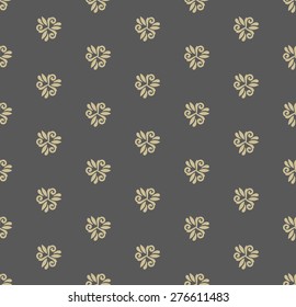 Floral vector oriental background with damask, arabesque and floral elements. Seamless abstract texture and background. Grey and golden pattern