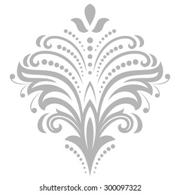 Floral vector oriental bright pattern with gray elements. Abstract fine ornament