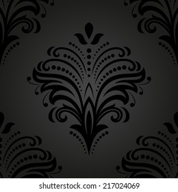 Floral vector oriental pattern with damask, arabesque and floral elements. Seamless abstract wallpaper and background
