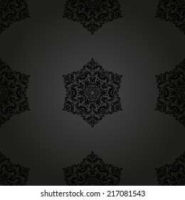 Floral vector oriental pattern with damask, arabesque and floral elements. Seamless abstract wallpaper and background