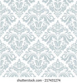 Floral vector oriental pattern with damask, arabesque and floral elements. Seamless abstract wallpaper and background