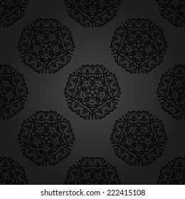 Floral vector oriental pattern with damask, arabesque and floral elements. Seamless abstract wallpaper and background