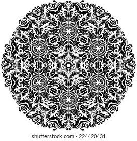 Floral vector oriental pattern with damask, arabesque and floral elements. Abstract wallpaper and background
