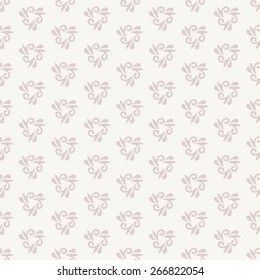 Floral vector oriental pattern with floral pink elements. Seamless abstract ornament