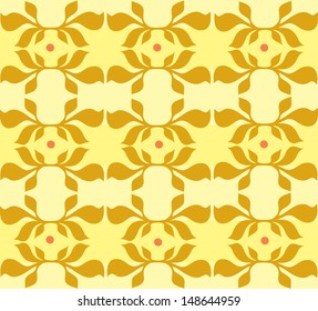 floral vector ornament with leaves and flowers