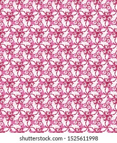 Floral vector ornament. Seamless abstract classic pink background with flowers. Pattern with repeating floral elements. Ornament for fabric, wallpaper and packaging