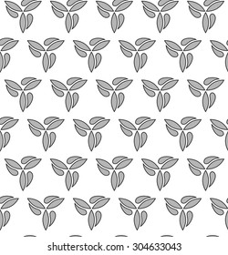 Floral vector ornament. Seamless abstract classic fine gray pattern