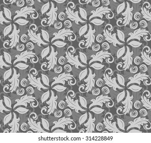 Floral vector ornament. Seamless abstract classic fine pattern