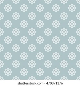 Floral vector ornament. Seamless abstract classic pattern with flowers. Blue and white pattern
