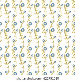 Floral vector ornament. Seamless abstract classic background with flowers. Pattern with repeating elements