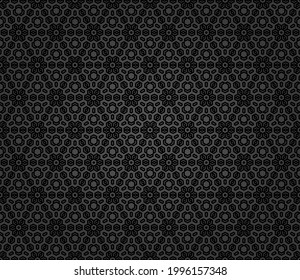 Floral vector ornament. Seamless dark classic background with flowers. Pattern with repeating floral elements. Ornament for fabric, wallpaper and packaging