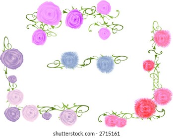 floral vector ornamental corner borders