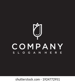 floral vector outline logo design
