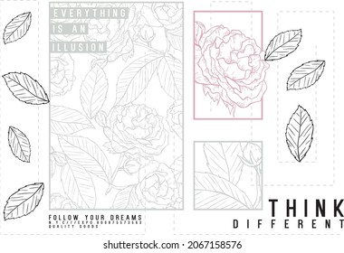 Diseño de patrones vectoriales florales para camisetas que dicen thing.eps