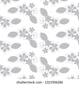 Floral  vector pattern with flowers and leaves