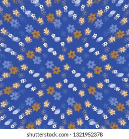 Floral vector pattern with flowers and leaves