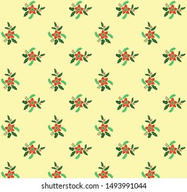Floral vector pattern with flowers and leaves