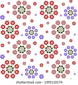 Floral vector pattern with flowers. Seamless flower pattern.