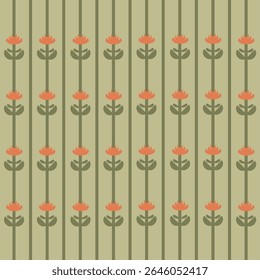 Floral vector pattern in green colours