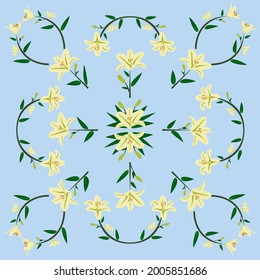 Floral vector pattern with lily.