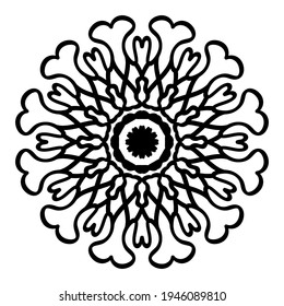 floral vector pattern mandala design for invitations, cards, labels. Round logo and label template.