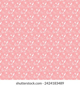 Patrón vectorial floral sobre fondo rosa