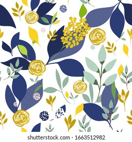 Floral vector pattern, spring elegant design