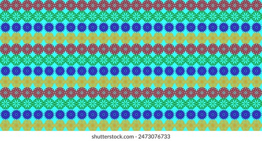 floral vector pattern, textile design, colorful fabric decoration.