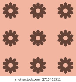Padrão De Vetor Floral. Ornamento de flor de primavera brilhante de duas cores para papel de parede envolvendo tecido de fundo Vetor sem costura padrão com flores decorativas - elemento de design para web ou impressão.