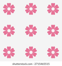 Floral Vector Pattern. Two-color bright spring Flower Ornament for wallpaper wrapping paper background fabric Vector seamless pattern with decorative flowers - design element for web or print.