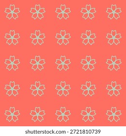 Floral Vector Pattern. Twocolor bright spring Flower Ornament for wallpaper wrapping paper background fabric Vector seamless pattern with decorative flowers - design element for web or print.