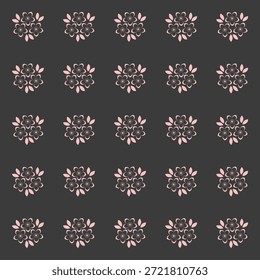 Padrão De Vetor Floral. Twocolor brilhante primavera Flower Ornamento para papel de parede de envoltório tecido de fundo Vetor sem emenda padrão com flores decorativas - elemento de design para web ou impressão.