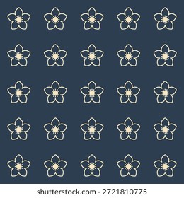 Floral Vector Pattern. Twocolor bright spring Flower Ornament for wallpaper wrapping paper background fabric Vector seamless pattern with decorative flowers - design element for web or print.