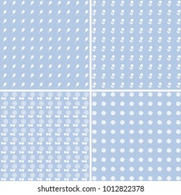 Floral vector Patterns Set in blue tones