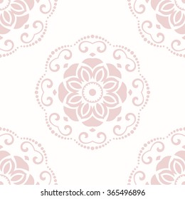 Floral vector pink ornament. Seamless abstract classic fine pattern