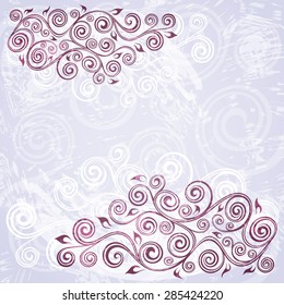 Floral vector purple backdrop.
