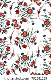 floral vector repeat graphic design for fabric print