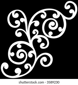FLORAL VECTOR SCROLL VOL. ORNAMENT WHITE 01
