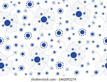 Floral vector seamless background with flowers