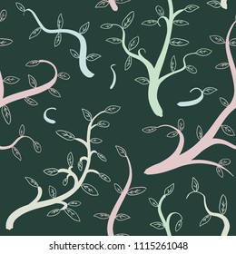 Floral vector - seamless background. Plant pattern texture.