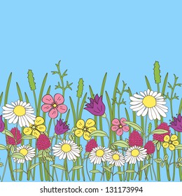 Floral vector seamless illustration
