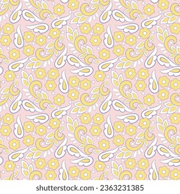 Vector floral sin fisuras, patrón paisley.