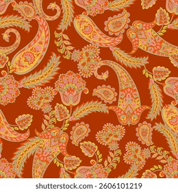 Floral Vector seamless paisley pattern.