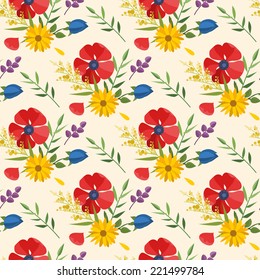 Floral vector seamless pattern