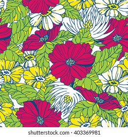 Floral vector seamless pattern