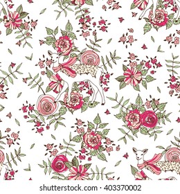 Floral vector seamless pattern
