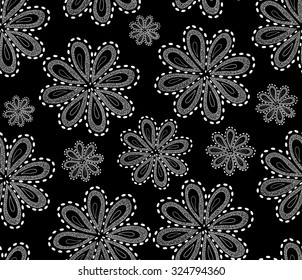 Floral vector seamless pattern with abstract figured flowers. You can use any color of background