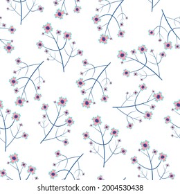 Floral vector seamless pattern based on traditional folk-art ornaments. 